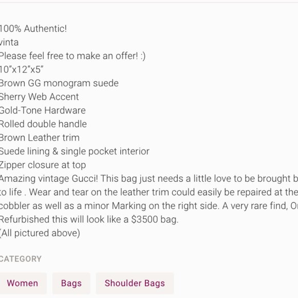 Vintage ✨Gucci✨ Brown Suede Logo Ophidia Shopper Tote - Picture 2 of 9